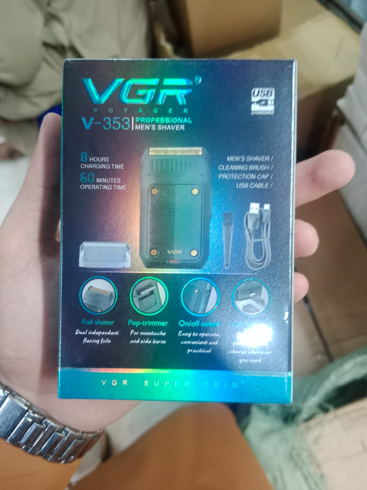 VGR Voyager V-353 Professional Men's Shaver – Portable Dual Foil Shaver with Pop-Up Trimmer Rida's Collection