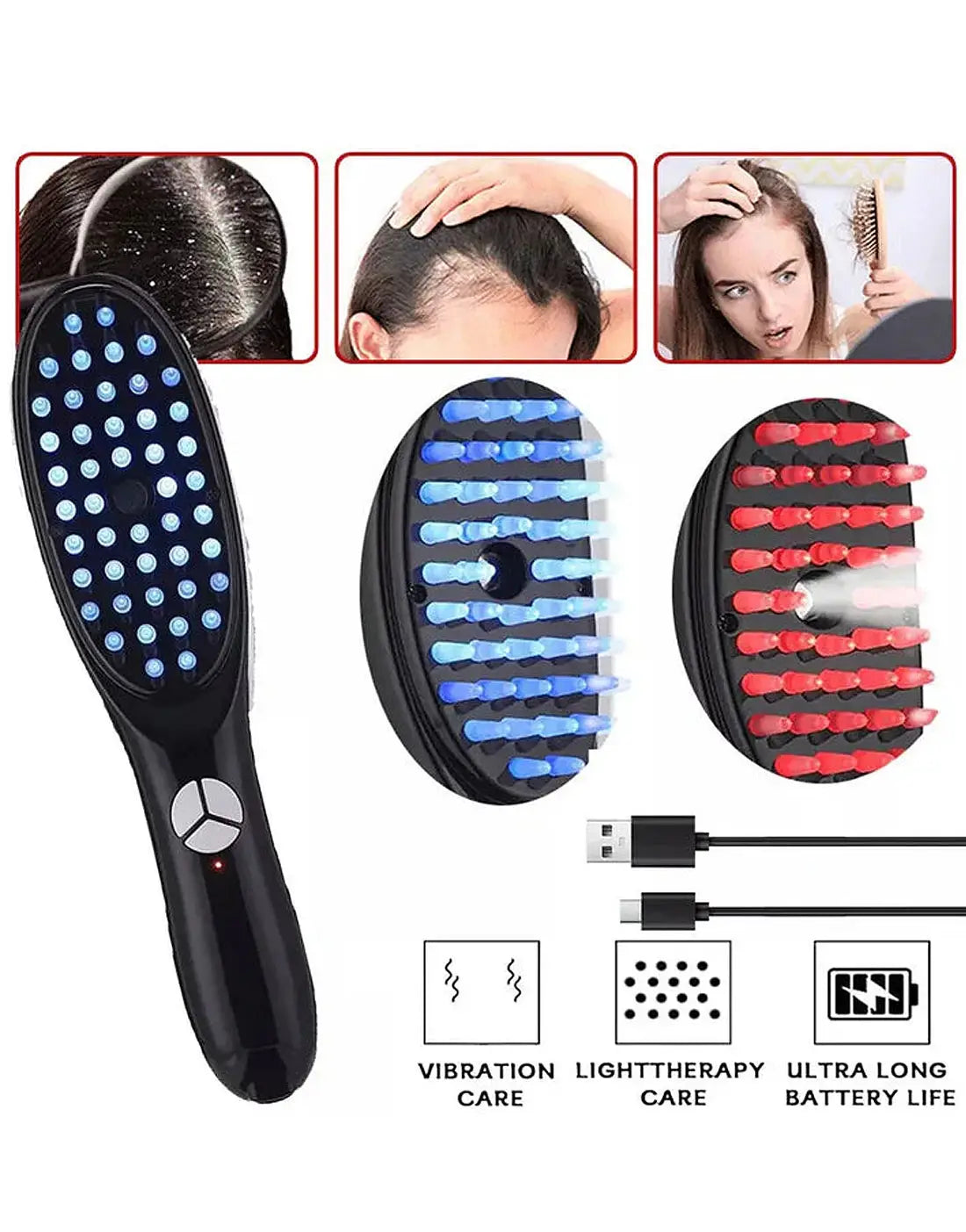Electric Comb Massager Hair Massage Comb Meridian Therapy Scalp Massager for Stress Relief and Hair Growth ARDS