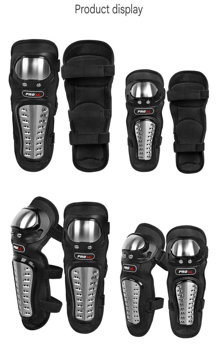 Motorcycle Elbow Pads for Men Stainless Steel Off-road Locomotive Protective Gear Anti-fall Riding Equipment (4 pcs) HHC
