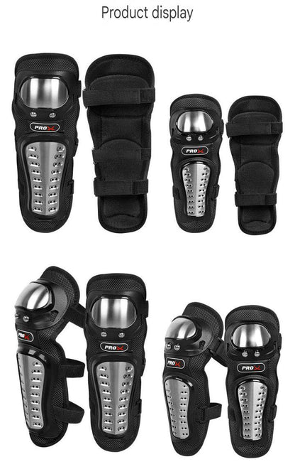 Motorcycle Elbow Pads for Men Stainless Steel Off-road Locomotive Protective Gear Anti-fall Riding Equipment (4 pcs) HHC