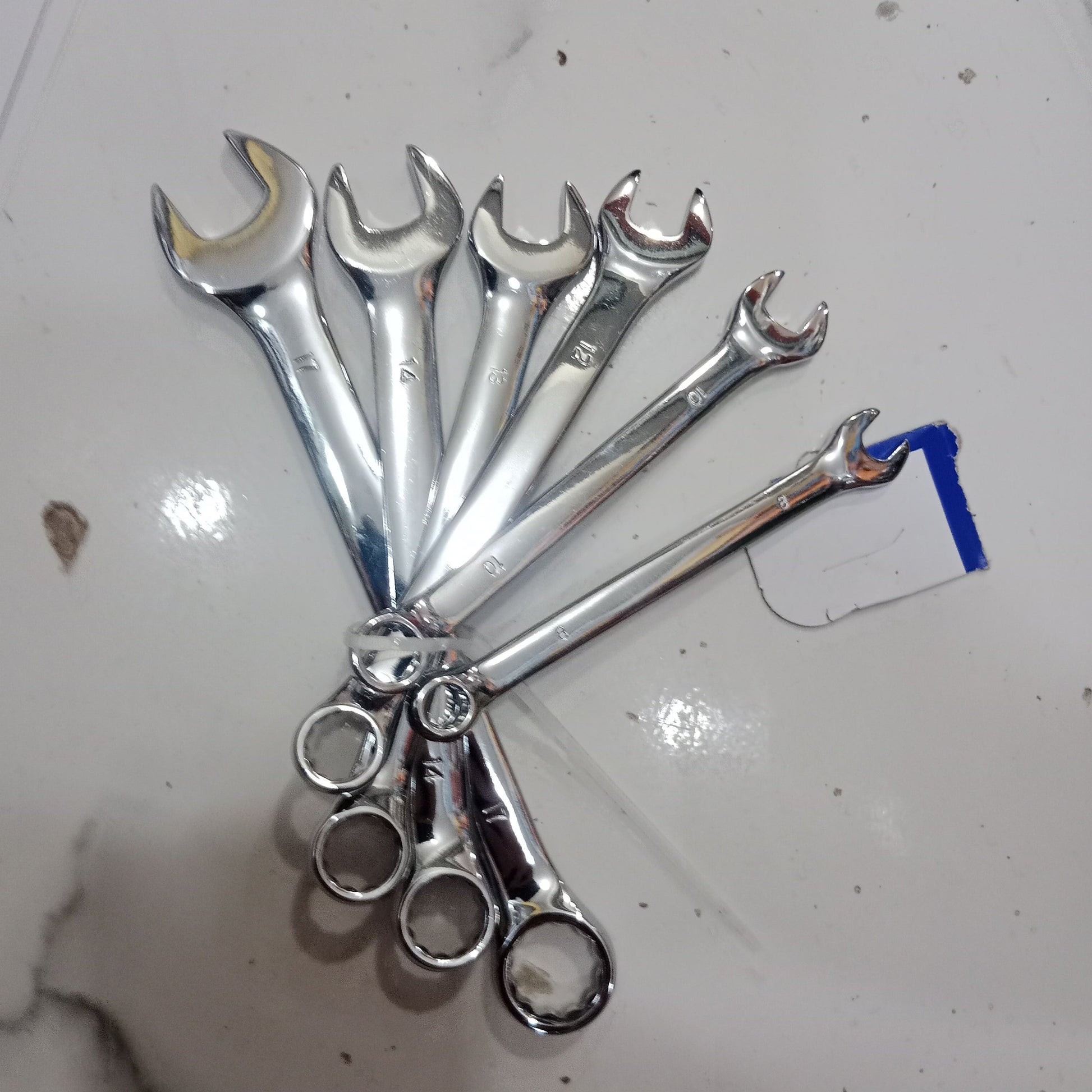 6 Piece Chrome Vanadium Combination Spanner Set (8-17mm) - Tool Set Designed For Fastening And Daily Repair Routine Rida's Collection