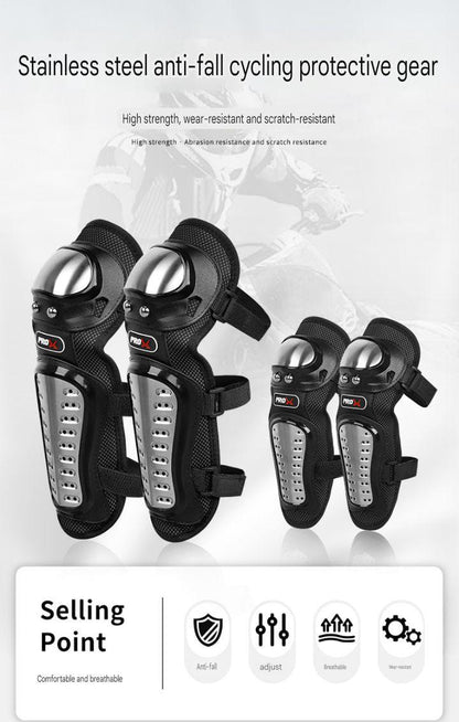 Motorcycle Elbow Pads for Men Stainless Steel Off-road Locomotive Protective Gear Anti-fall Riding Equipment (4 pcs) HHC