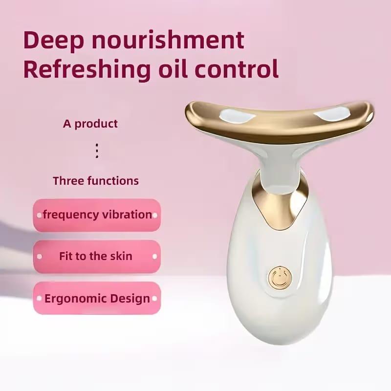 Cell Opereted Neck Face Firming Tool Vibration Massager - Face & Neck, Neck Face Massager, Face Sculpting Tool, Electric Facial Neck Eye Massage Kit