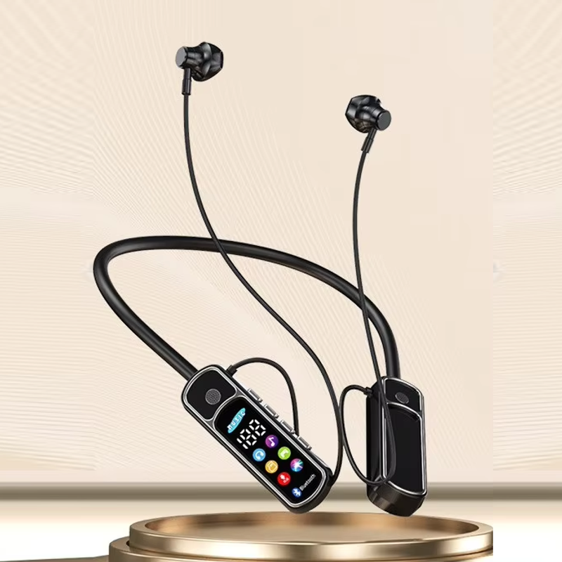 Bluetooth 5.4 Wireless Neckband Earphones with Voice Changer, ENC Noise Cancellation, LED Display, HiFi Deep Bass & 10 Hours Playtime HHC