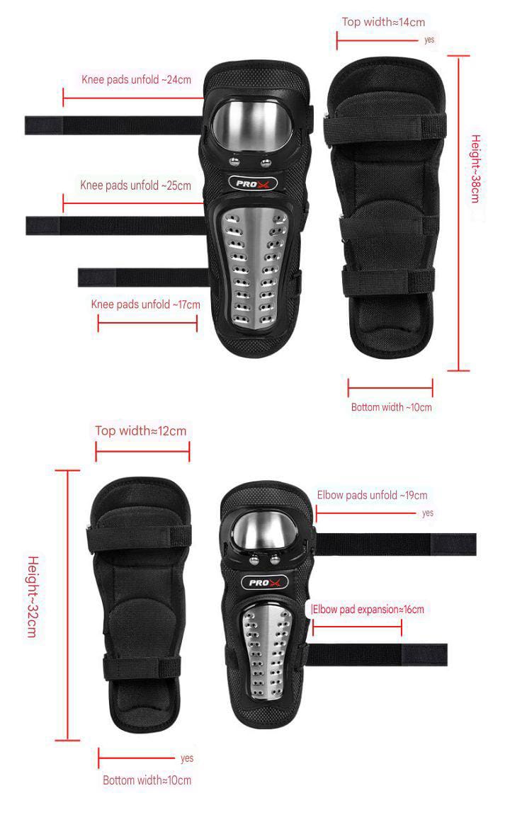 Motorcycle Elbow Pads for Men Stainless Steel Off-road Locomotive Protective Gear Anti-fall Riding Equipment (4 pcs) HHC