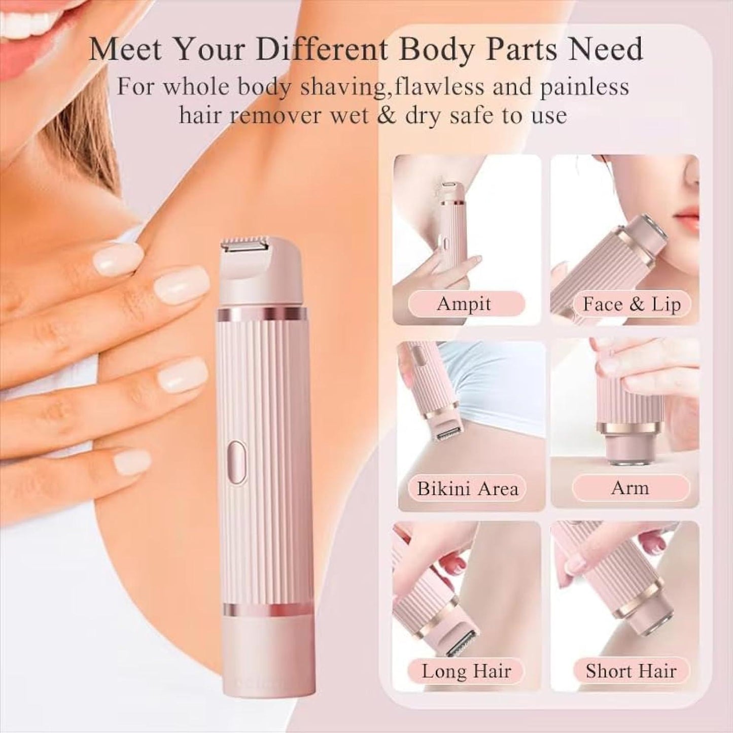 2 in 1 Dual Head Shaver Women Electric Bikini Trimmer Wet&Dry Use Hair Removal ARDS