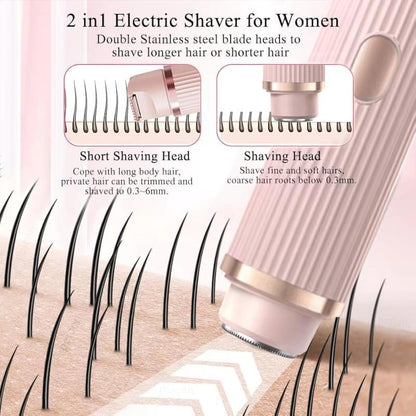 2 in 1 Dual Head Shaver Women Electric Bikini Trimmer Wet&Dry Use Hair Removal ARDS