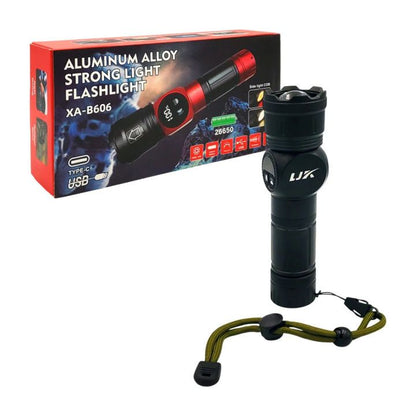 XA-B606 Aluminum Alloy Rechargeable LED Flashlight with Digital Power Display HHC