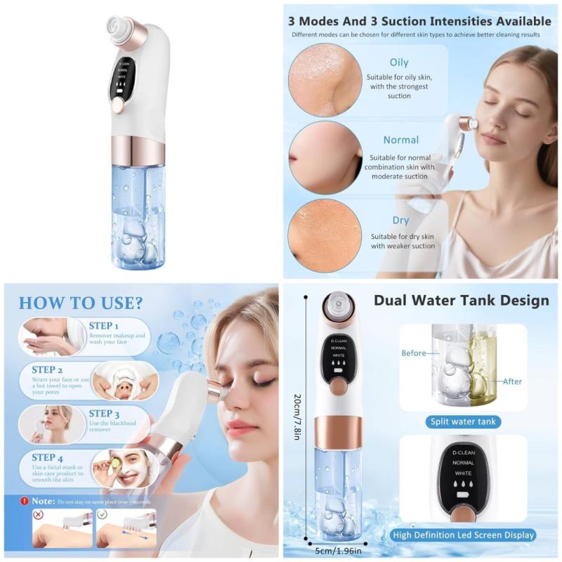 Water Cycle Blackhead Pore Cleanser 3 Adjustable Suction 6 Modes ARDS