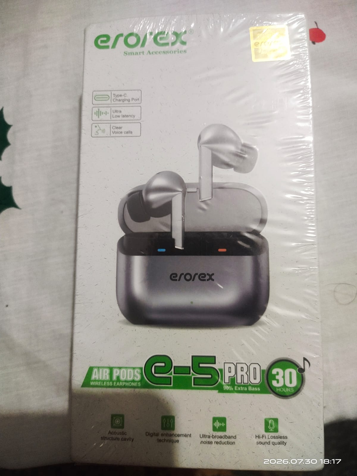 Erorex AirPods E-5 Pro TWS Wireless Bluetooth 5.3 Earbuds with ENC Noise Cancellation, Touch Control & Charging Case Rida's Collection
