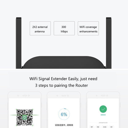 Original Xiaomi Mi Wifi Repeater Pro 300m - Wireless Signal Booster With Dual External Antenna For Expanded Network Coverage HHC