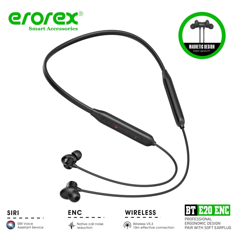 BT-E20 ENC Wireless Bluetooth 5.3 Neckband Music Call Player HHC