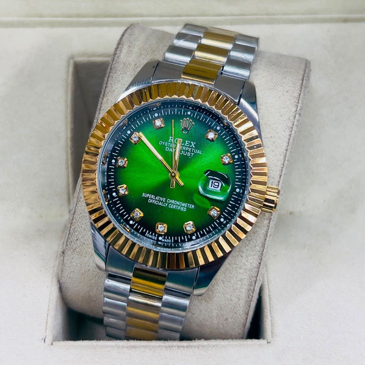 Rolex Oyster Perpetual Datejust - Luxury Watch Designed For Time Display And Daily Timekeeping Routine - Green Dial HHC