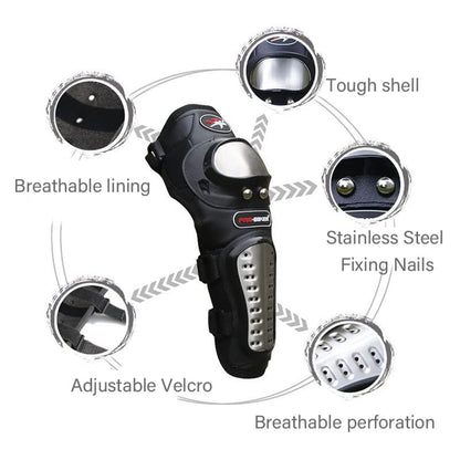 Motorcycle Elbow Pads for Men Stainless Steel Off-road Locomotive Protective Gear Anti-fall Riding Equipment (4 pcs) HHC