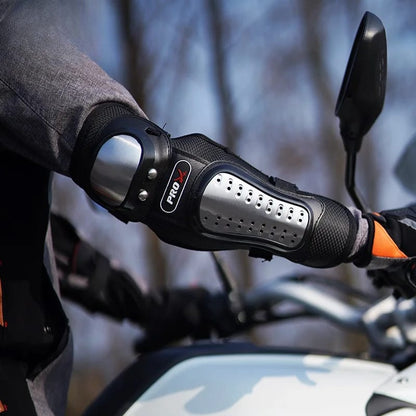 Motorcycle Elbow Pads for Men Stainless Steel Off-road Locomotive Protective Gear Anti-fall Riding Equipment (4 pcs) HHC