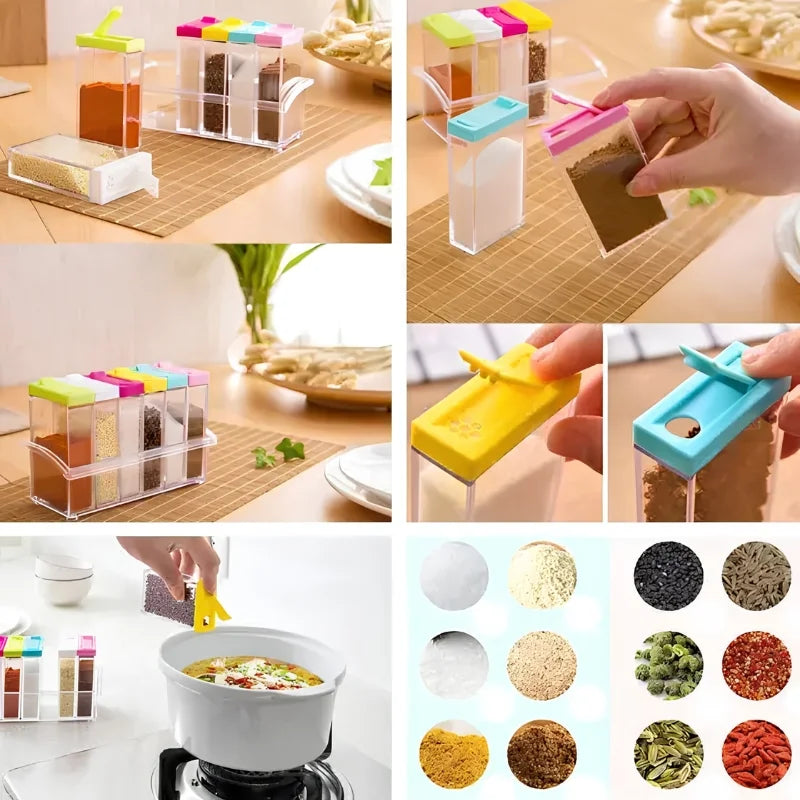 Spice Jars Dispenser Masala Rack