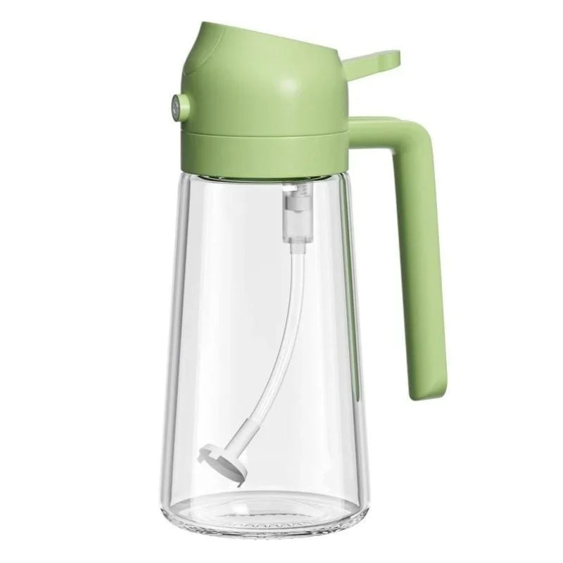 2-in-1 Glass Oil Spray Bottle &amp; Dispenser with Pouring Spout YMDS